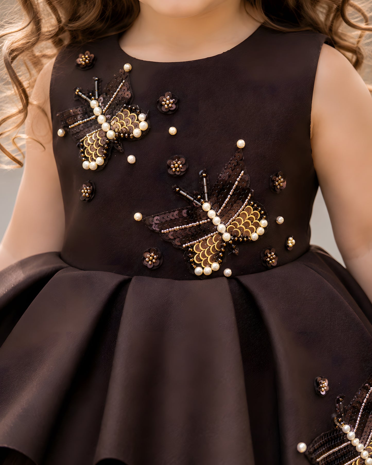 Elegant Butterfly embroidery soft Net Dress