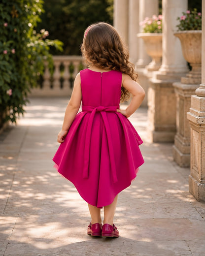 Elegant Pink Butterfly Embellished Party Dress