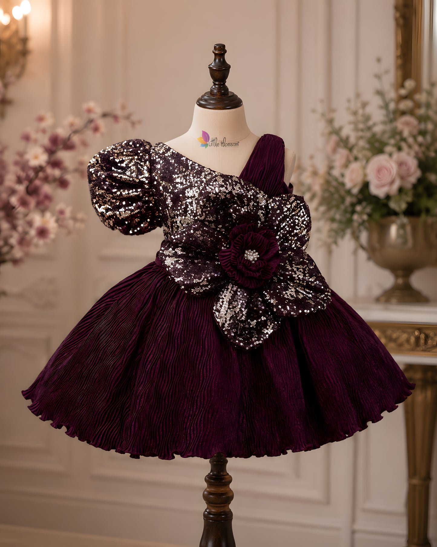 Gorgeous Asymmetric Maroon Party Dress