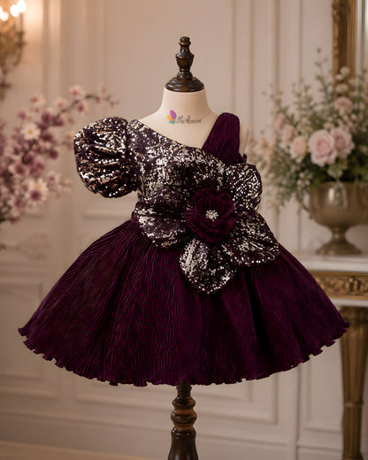 Gorgeous Asymmetric Maroon Party Dress