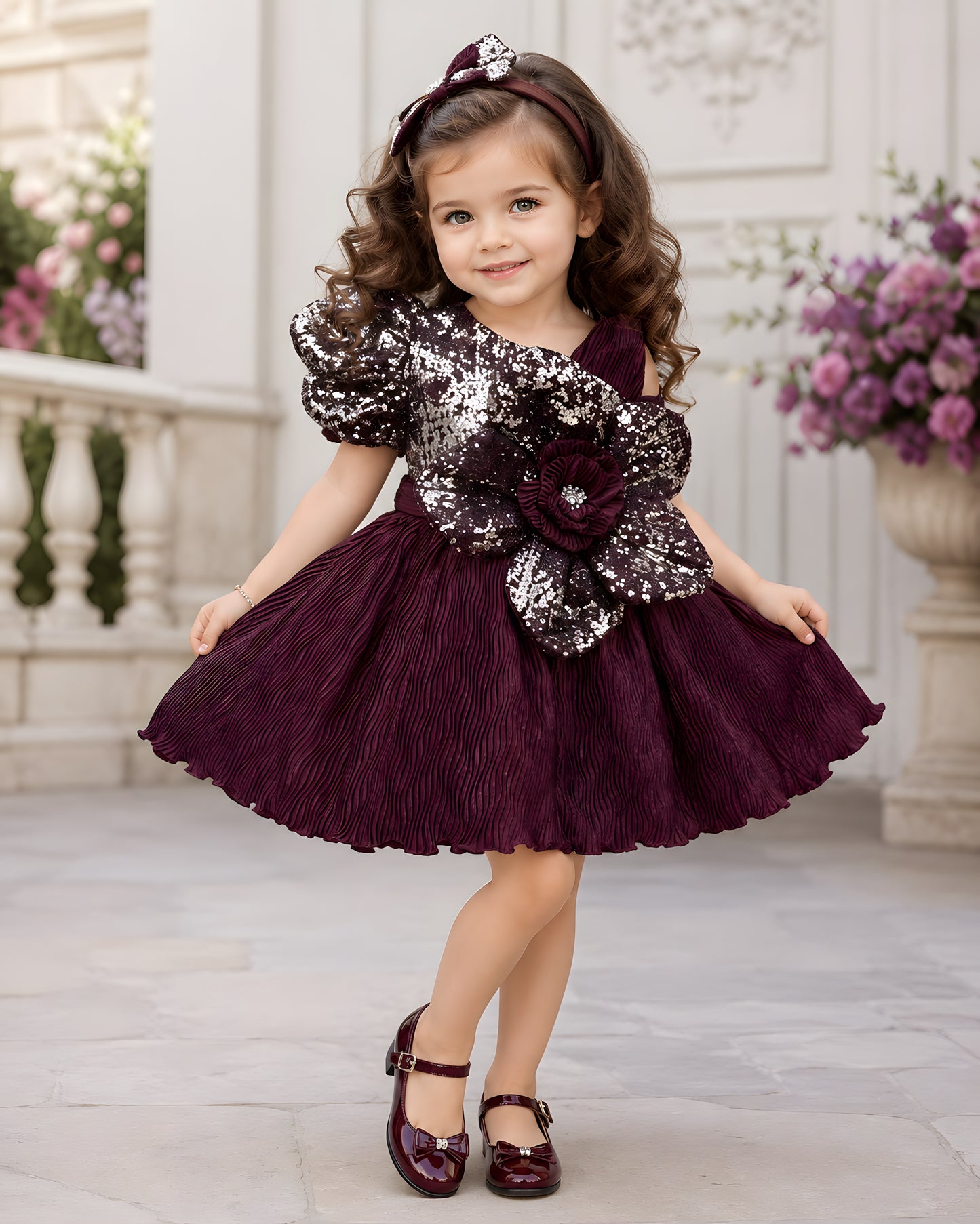 Gorgeous Asymmetric Maroon Party Dress
