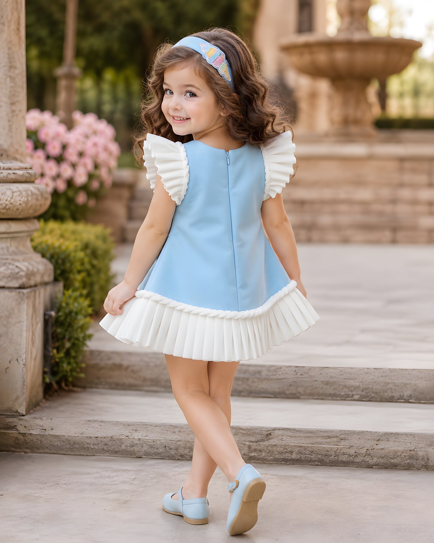 Elegant A-line sky Blue Party Dress