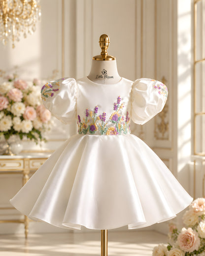 Beautiful Decorative Bow Cream Dress