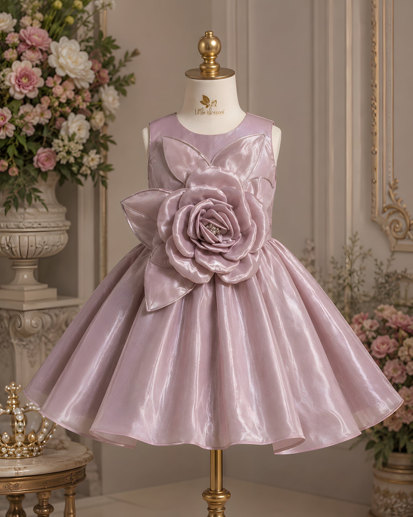 Elegant Satin Asymmetric Bow Brown Dress