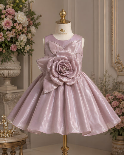 Elegant Satin Asymmetric Bow Brown Dress