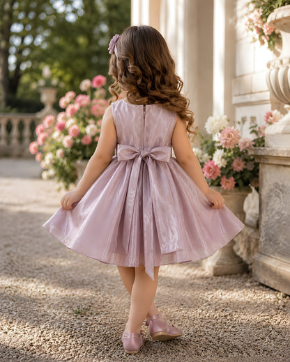 Elegant Satin Asymmetric Bow Brown Dress