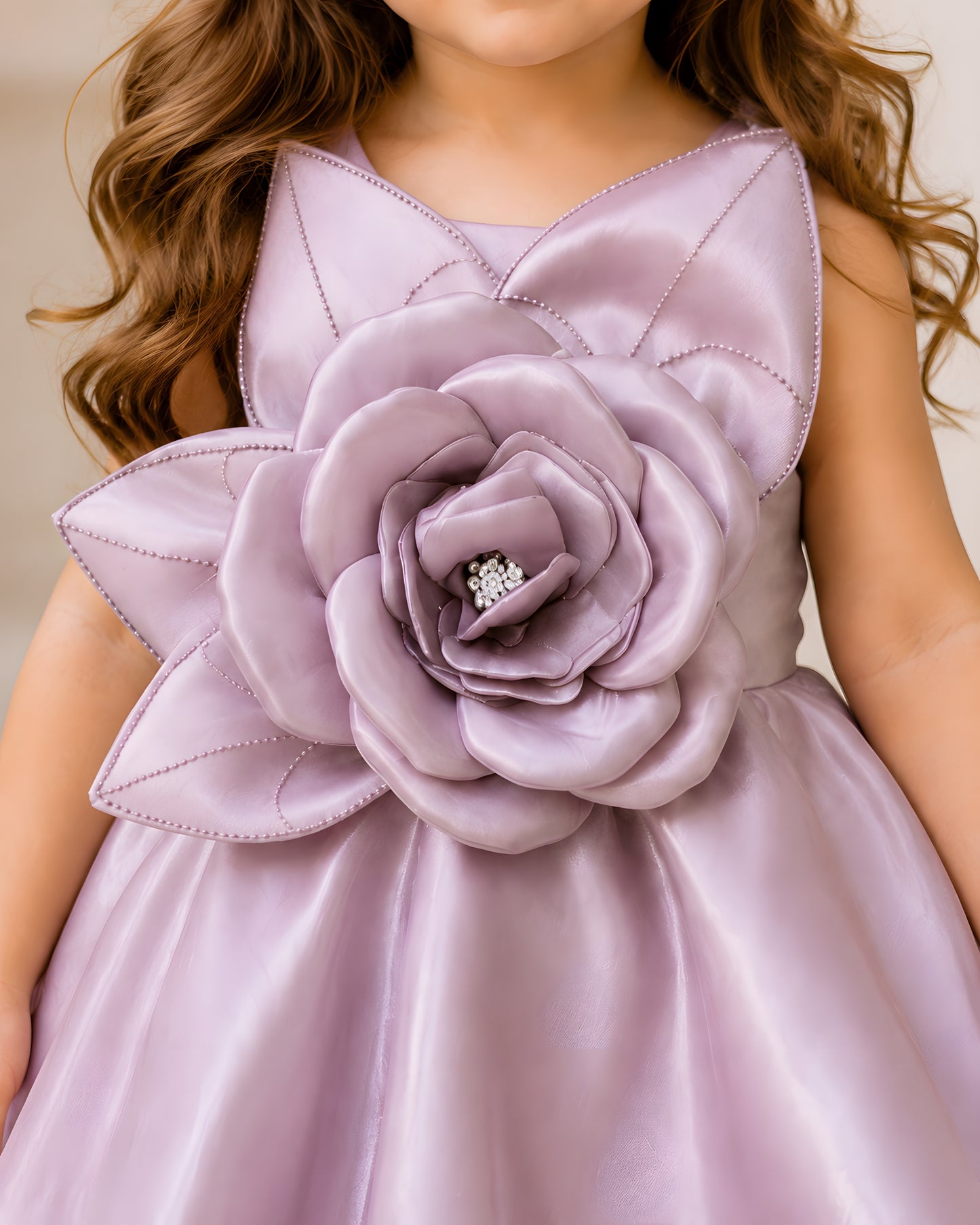 Charming Net Frills Layered Silhouette Pink Dress