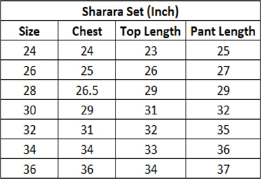 Size Chart - Inches