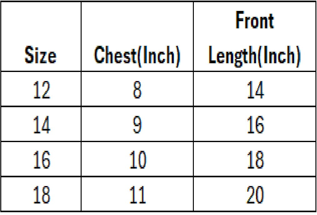 Size Chart - Inches