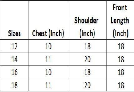 Size Chart - Inches