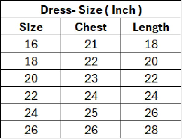 Size Chart - Inches