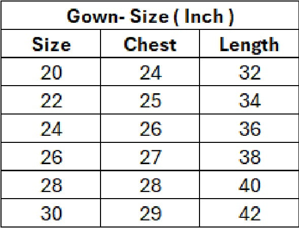 Size Chart - Inches