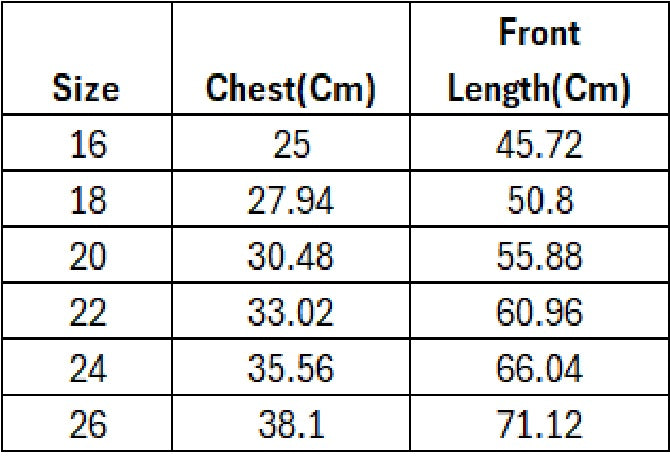 Size Chart - CM