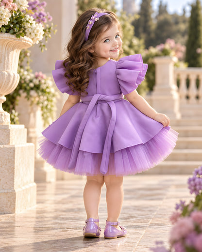 Elegant Mermaid & Star Embellished Purple Party Dress